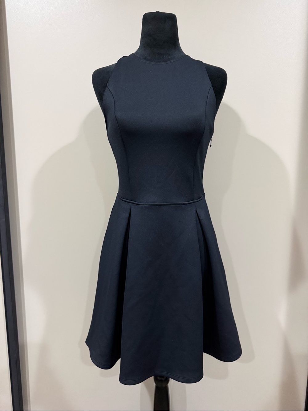 Abercrombie & Fitch Black Scuba Fit & Flare Skater Dress